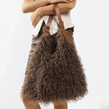 Greta Shaggy Faux Fur Tote Bag