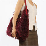 Greta Shaggy Faux Fur Tote Bag