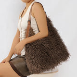 Greta Shaggy Faux Fur Tote Bag