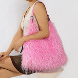 Greta Shaggy Faux Fur Tote Bag