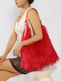 Greta Shaggy Faux Fur Tote Bag