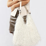 Greta Shaggy Faux Fur Tote Bag