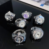 Retro Elastic Stretchy Quartz Watch Rings