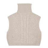 Gina Cable Knit Turtle Neck Sweater Vest