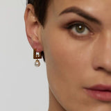 Neue Pearl Drop Square Hoop Earrings