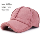 Faux Shearling Suede Fleece Baseball Hat