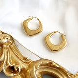 18K Gold Plated Geometric Hoop Earrings