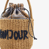 Bonjour Mini Straw Basket Bag