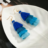 Bohemian Multicolor Tiers Tassel Earrings