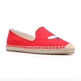 Surfer Embroidery Espadrille Slip-on Flat