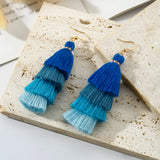 Bohemian Multicolor Tiers Tassel Earrings