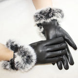 Viviane Sheepskin Fur-Trimmed Opera Gloves