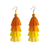 Bohemian Multicolor Tiers Tassel Earrings