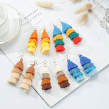 Bohemian Multicolor Tiers Tassel Earrings