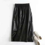 Ines Faux Leather Midi Skirt