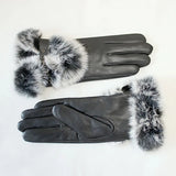 Viviane Sheepskin Fur-Trimmed Opera Gloves