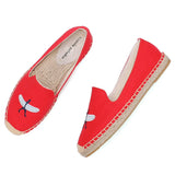 Surfer Embroidery Espadrille Slip-on Flat