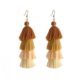 Bohemian Multicolor Tiers Tassel Earrings