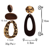 Geometry Wooden Tribal Drop Earrings
