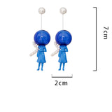 Glass Ball and Lady Drop Earrings