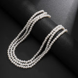 Knotted Multi-Layer Pearl Choker Necklace