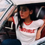 Trouble Statement Cropped T-Shirt