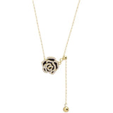 Camellia Flower Pull String Pedant Necklace
