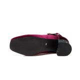 Elin Sequined Heel Mary Jane Velvet Pumps