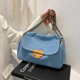 Lana Vintage Blue Denim Flap Bags