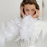 Katalina Feather Cuff Satin Robes