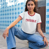 Trouble Statement Cropped T-Shirt