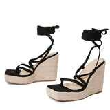 Kelly Gladiator Espadrille Wedge Sandals - 2 Colors