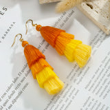 Bohemian Multicolor Tiers Tassel Earrings