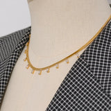 CZ Rhinestone Gold Chain Line Necklace