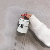 White Rabbit Mini Cylinder Bucket Bag