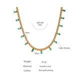CZ Rhinestone Gold Chain Line Necklace
