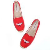 Surfer Embroidery Espadrille Slip-on Flat