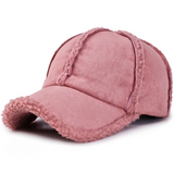 Faux Shearling Suede Fleece Baseball Hat