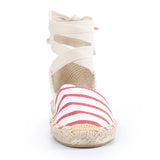 Brielle Casual Pattern Lace-Up Espadrille Sandals