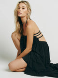 Zelda Open Back Halter Maxi Dress