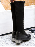 Senga Punk Rivet Knee High Victorian Boots