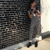 Zoe Retro Checkerboard Hip-Hop Overalls