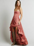 Zelda Open Back Halter Maxi Dress