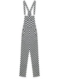 Zoe Retro Checkerboard Hip-Hop Overalls