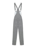 Zoe Retro Checkerboard Hip-Hop Overalls