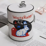 White Rabbit Mini Cylinder Bucket Bag