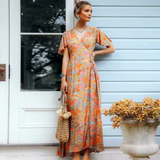 Karuna Floral Boho Wrap Maxi Dress