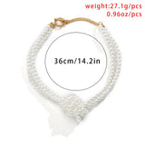 Knotted Multi-Layer Pearl Choker Necklace