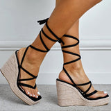 Kelly Gladiator Espadrille Wedge Sandals - 2 Colors