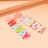 Happy Birthday Acrylic Drop Earrings watereverysunday